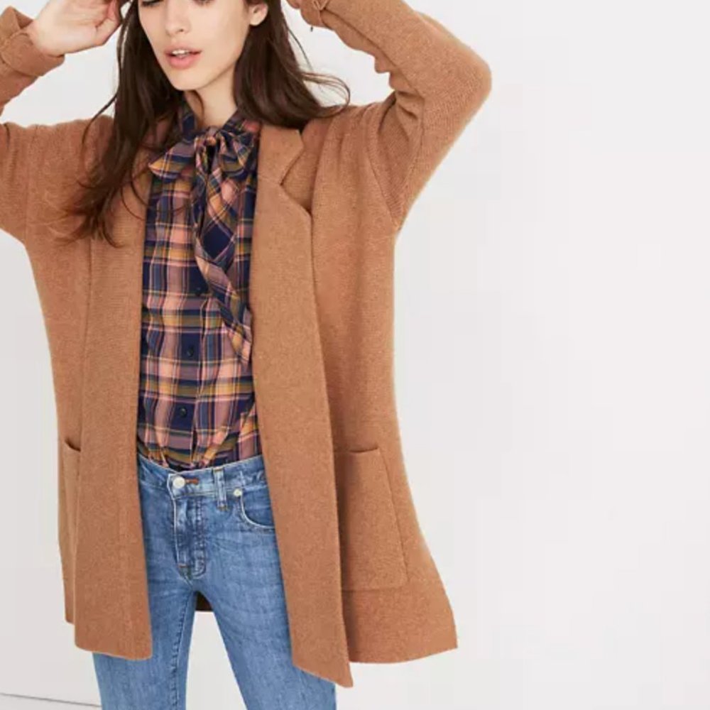 MADEWELL Spencer Sweater-Coat Tan Camel Neutral